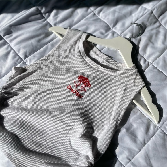 Its a fun Home girl society crop top , size medium and white in colour - Picture 1 of 6